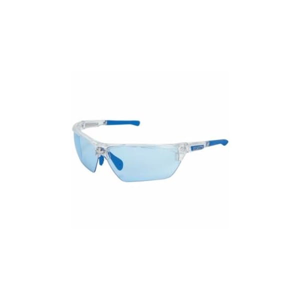 Dominator DM3 Safety Glasses, Polycarbonate Light Blue Lens, MAX6, Clear Polycarbonate/Blue TPR