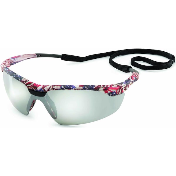 Old Glory Camo Silver Mirror Conqueror Safety Glasses