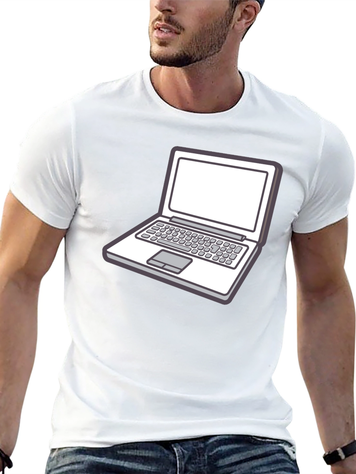 Laptop Graphic Tee - Stylish Geek Chic T-Shirt