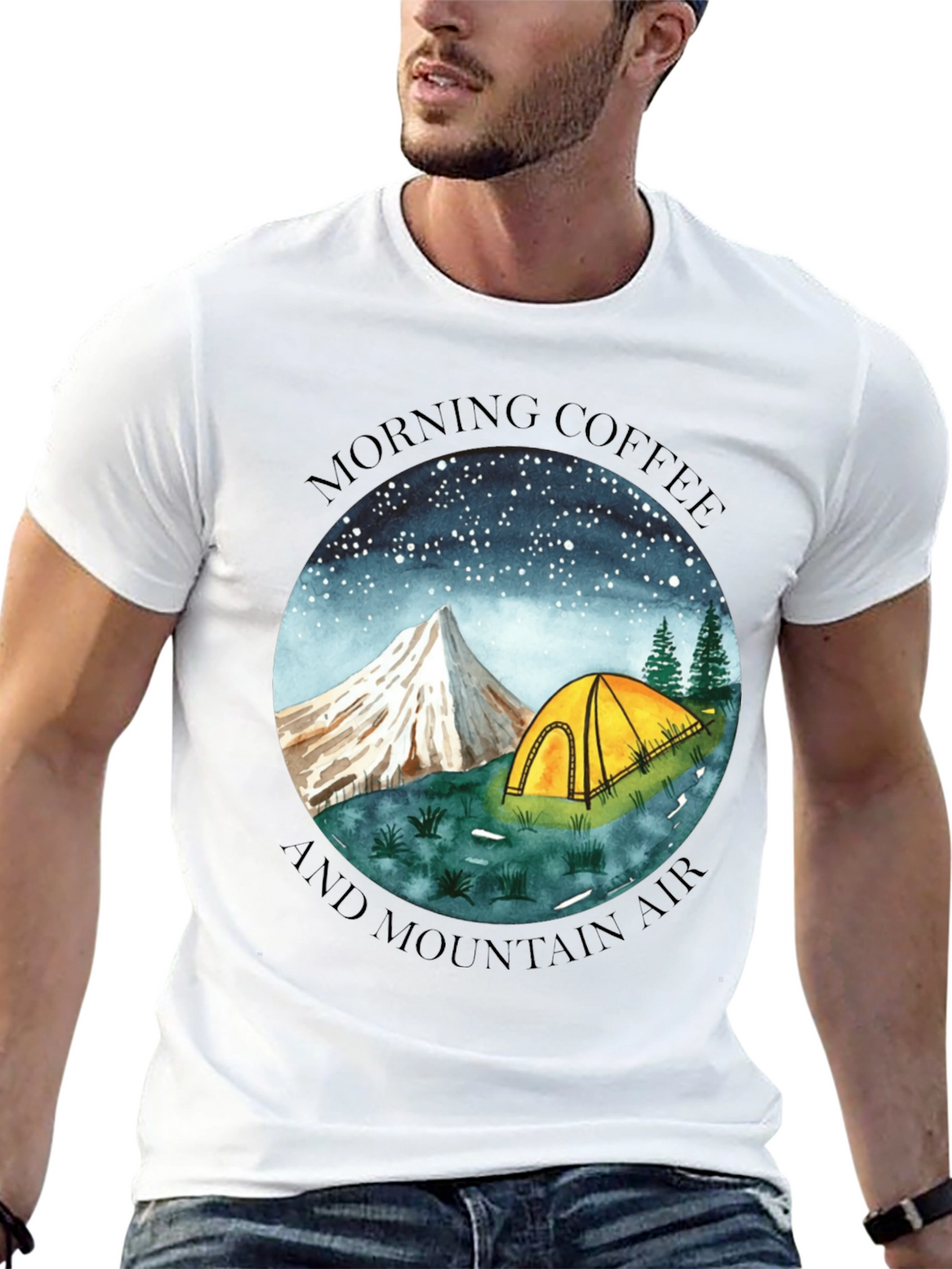Morning Coffee & Mountain Air Graphic Tee