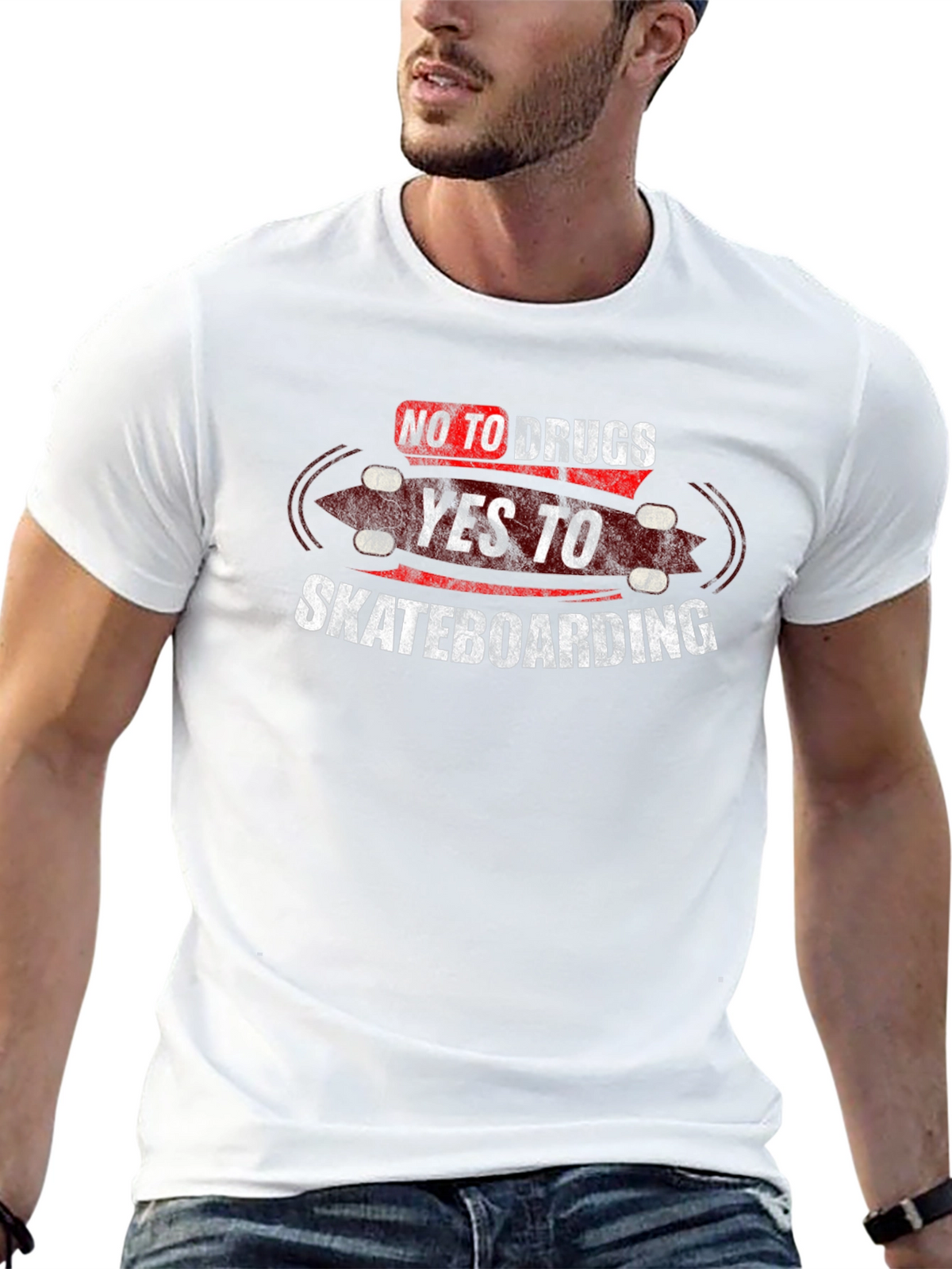 No Drugs Yes Skateboarding Black T-Shirt