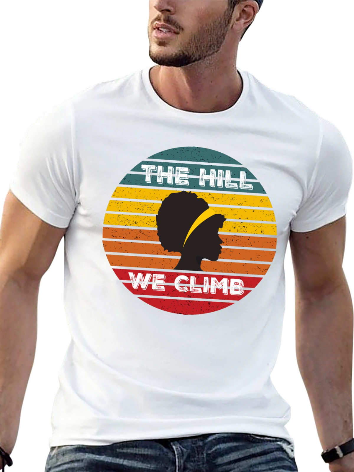 The Hill We Climb T-Shirt - Retro Sunset Design