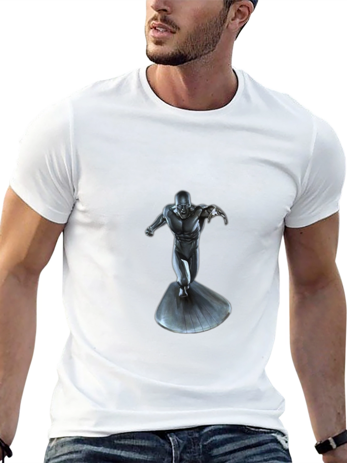 Silver Surfer Graphic Black T-Shirt