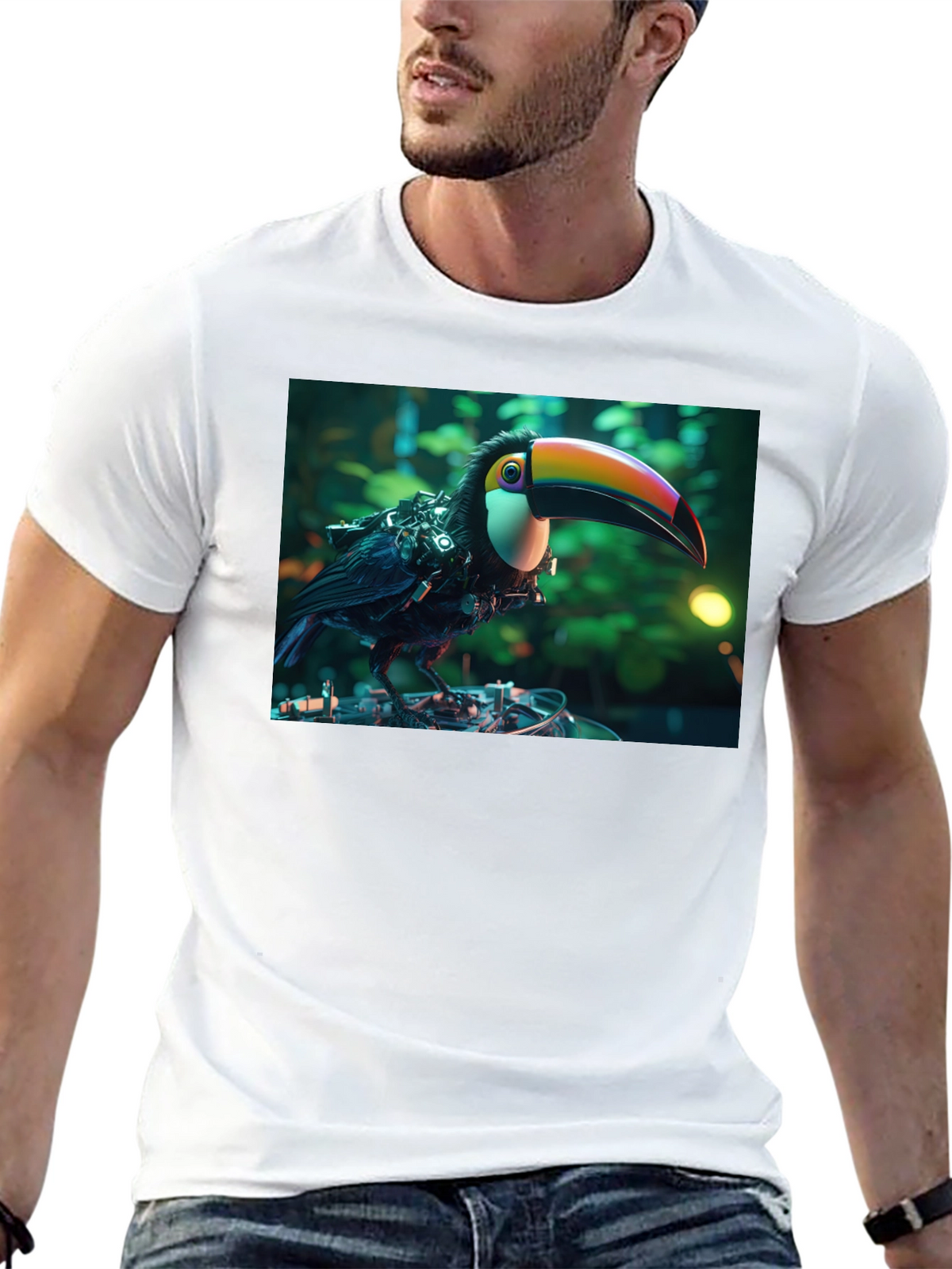Cyber Toucan T-Shirt - Unique Graphic Print