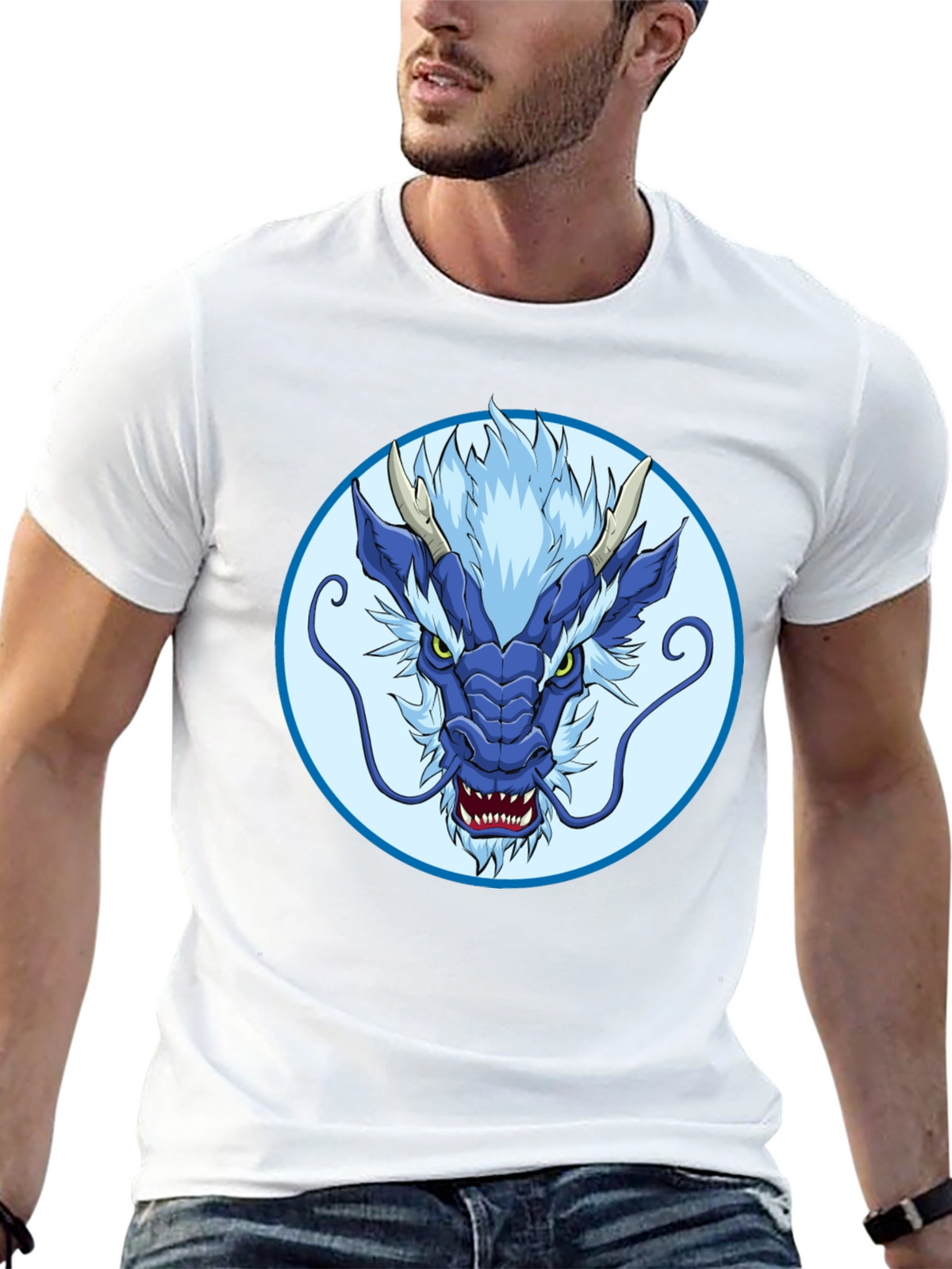 Blue Dragon Graphic Tee - Stylish Mens T-Shirt