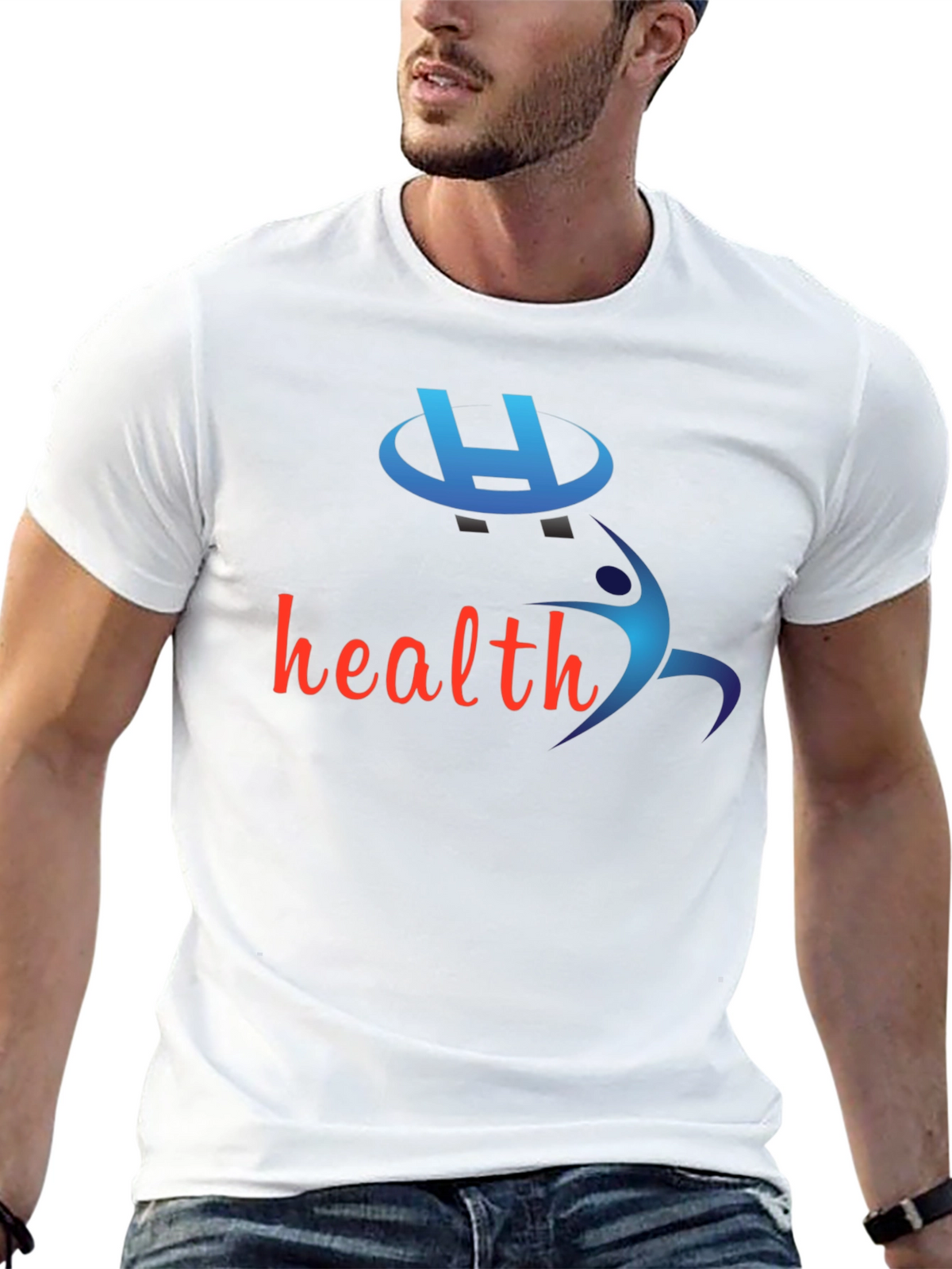 Health-Themed Black T-Shirt