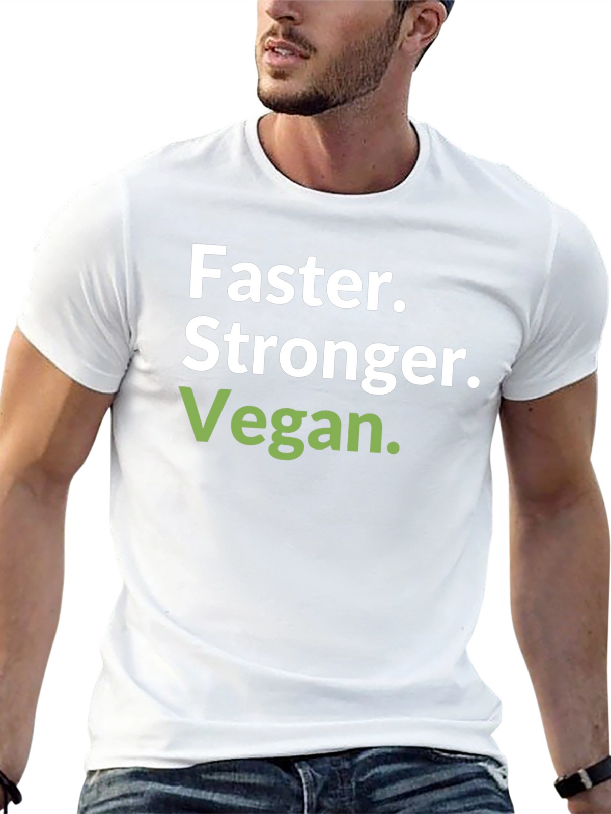 Faster Stronger Vegan T-Shirt - Black