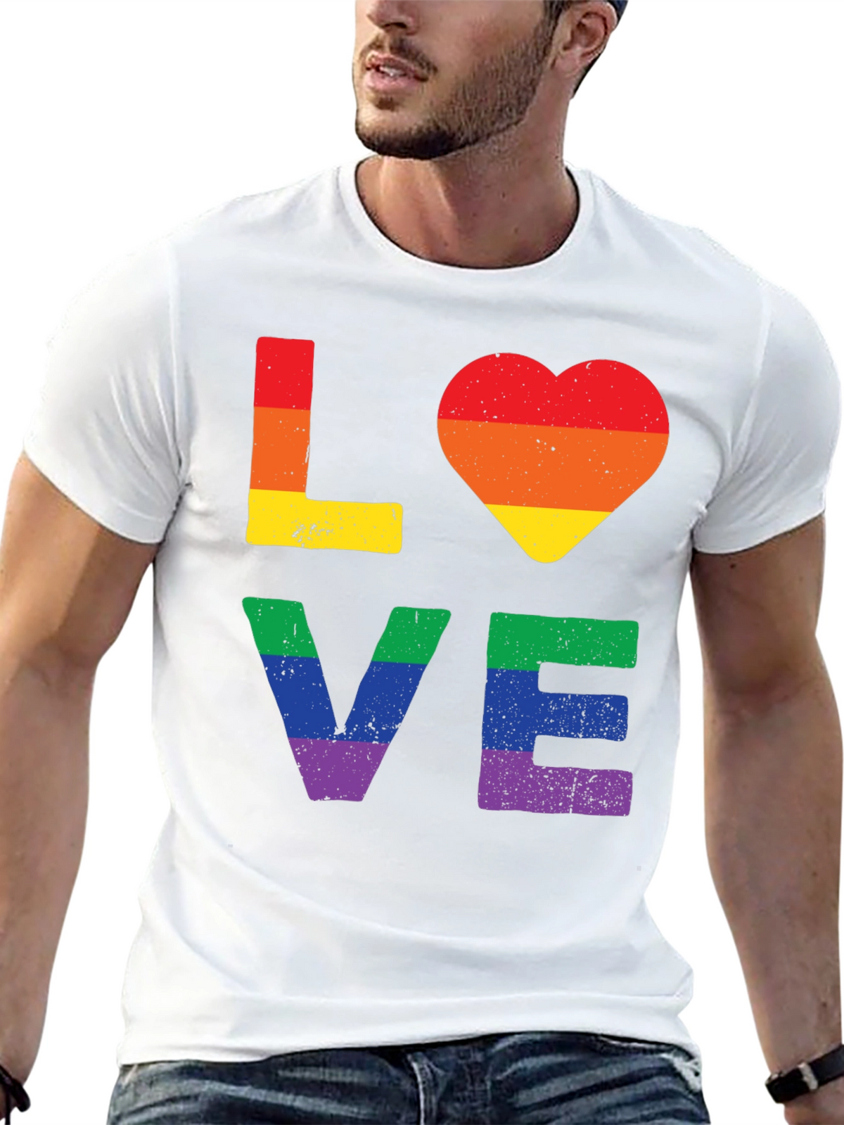 Pride LOVE T-Shirt - Rainbow Graphic Tee