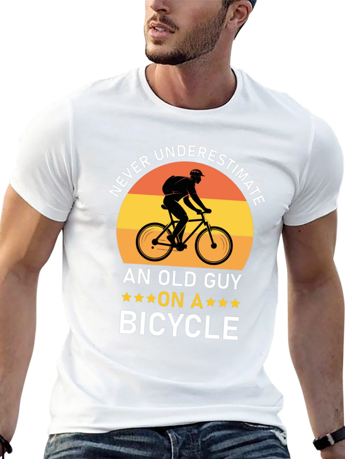 Never Underestimate Old Guy On Bicycle T-Shirt
