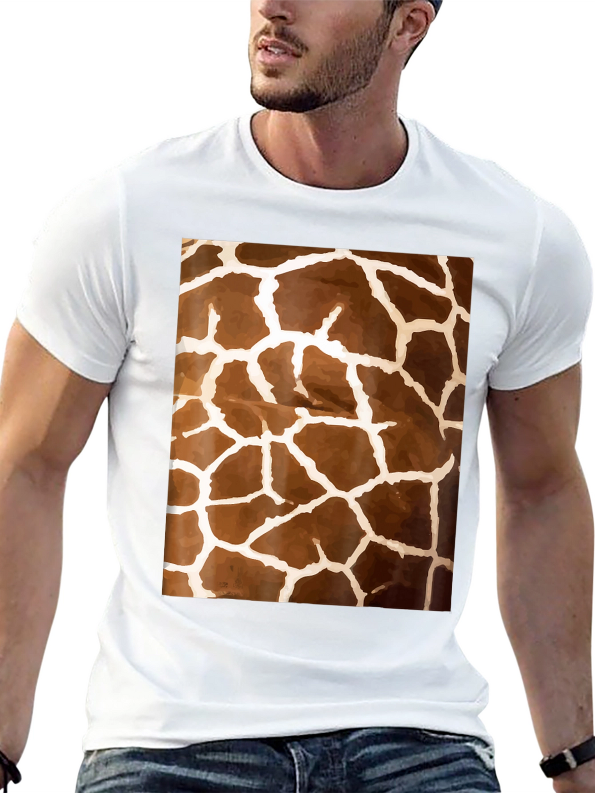 Giraffe Print T-Shirt - Unique Animal Pattern Tee