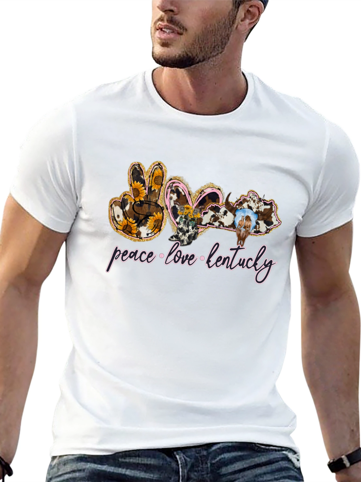 Peace Love Kentucky Graphic T-Shirt