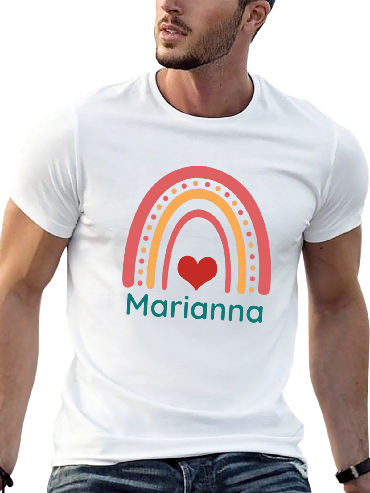 Marianna Rainbow Heart T-Shirt - Soft Cotton Tee
