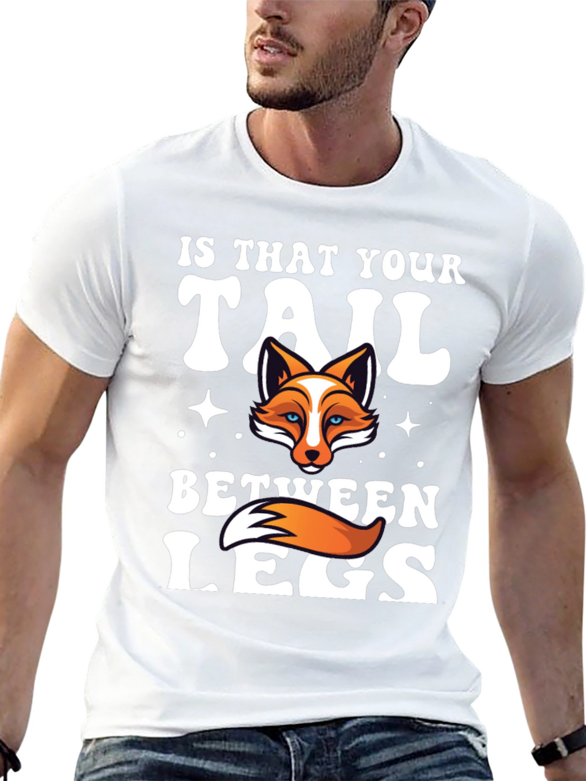 Fox Tail Humor Graphic T-Shirt