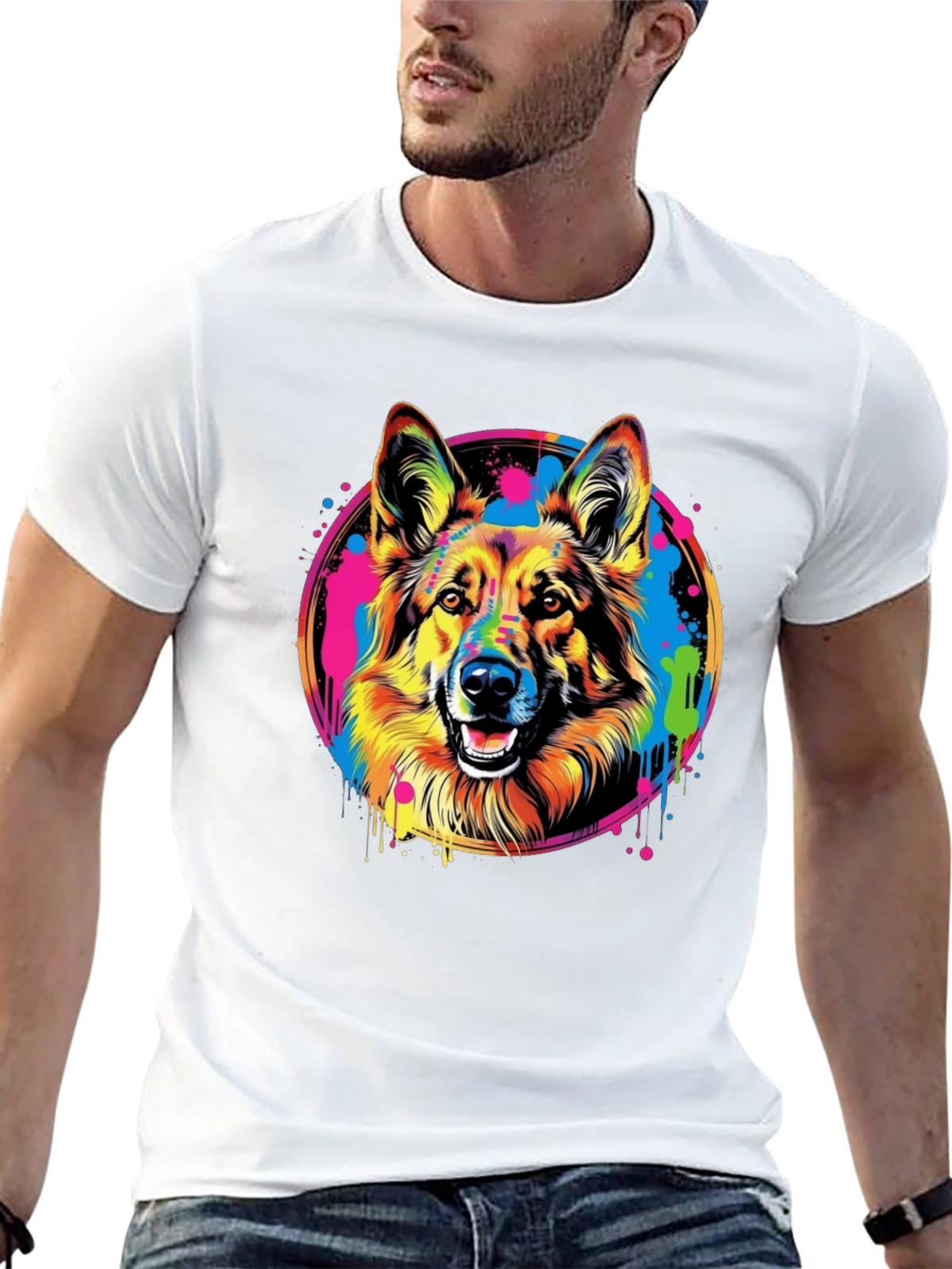 Vibrant German Shepherd Graphic Tee - Unisex