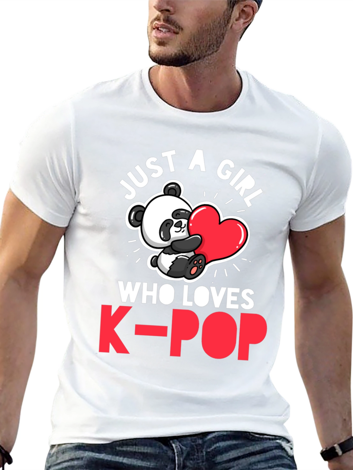 Just a Girl Who Loves K-Pop Panda T-Shirt