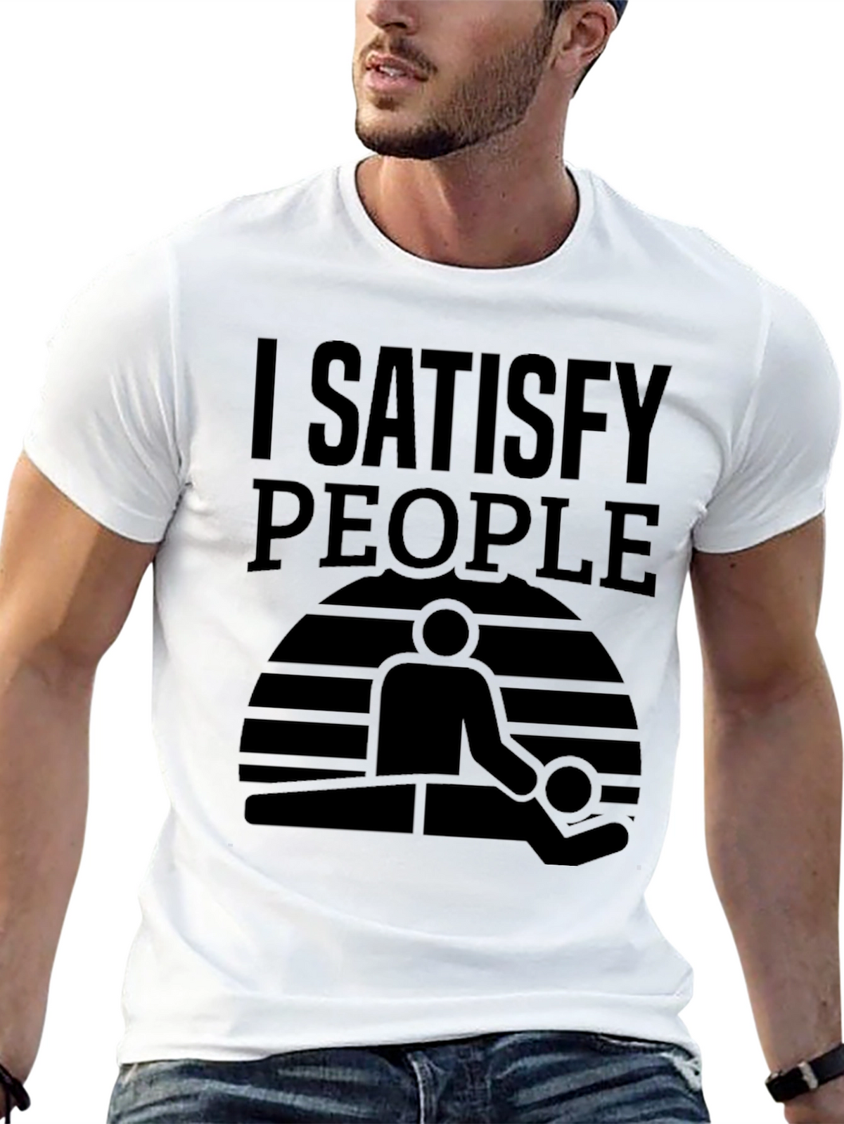 I Satisfy People Massage T-Shirt - Black Graphic Tee