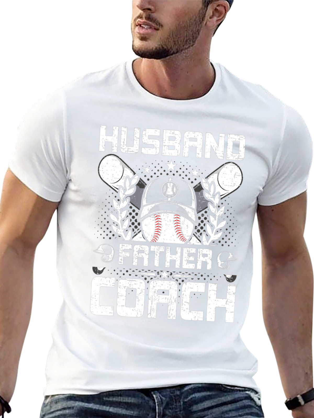 Husband Father Coach Baseball T-Shirt