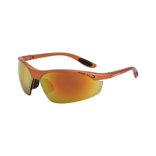 Safety Glasses, Red Mirror Lens, Copper Frame, 1 PR