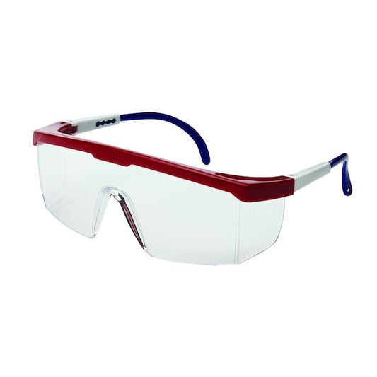 Sebring, Safety Glasses, Anti-Scratch, Clear Lens, White Frame, Half-Frame