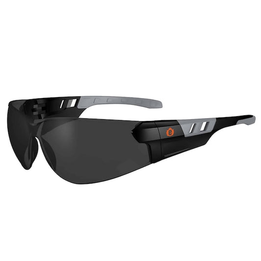 SAGA, Safety Glasses, Anti-Fog, Smoke Lens, Matte Black Frame, Frameless