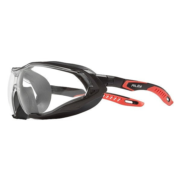 Safety Glasses, Black/Red, Clear