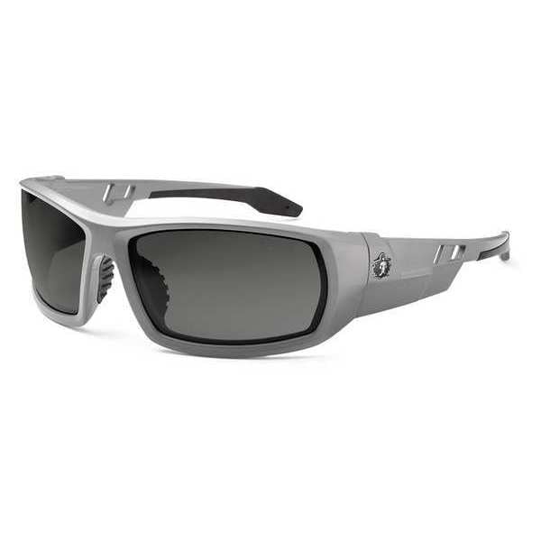 ODIN, Safety Glasses, Uncoated, Smoke Lens, Gray Frame, Full-Frame, Polarized