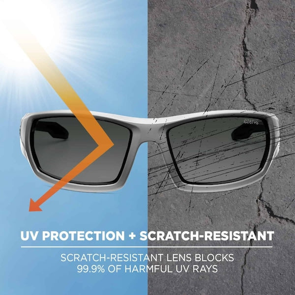 ODIN, Safety Glasses, Uncoated, Smoke Lens, Gray Frame, Full-Frame, Polarized