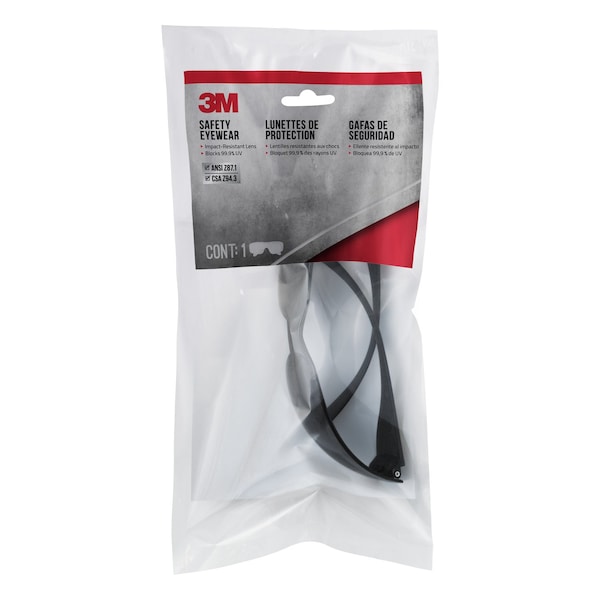 Safety Glasses Gray Lens, Gray Frame, Wraparound