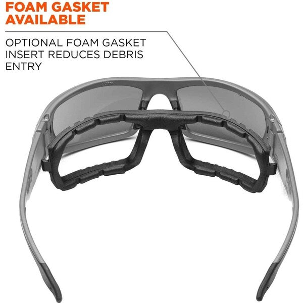 ODIN, Safety Glasses, Uncoated, Smoke Lens, Gray Frame, Full-Frame, Polarized