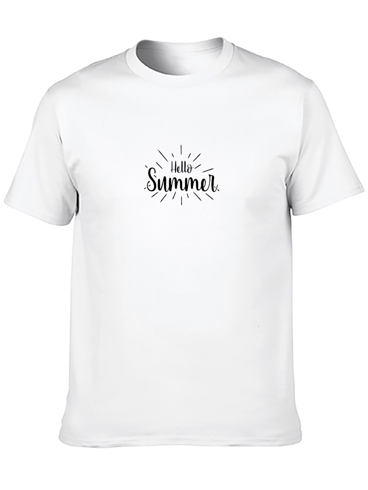 Hello Summer Black Graphic Tee - Casual Cotton T-Shirt