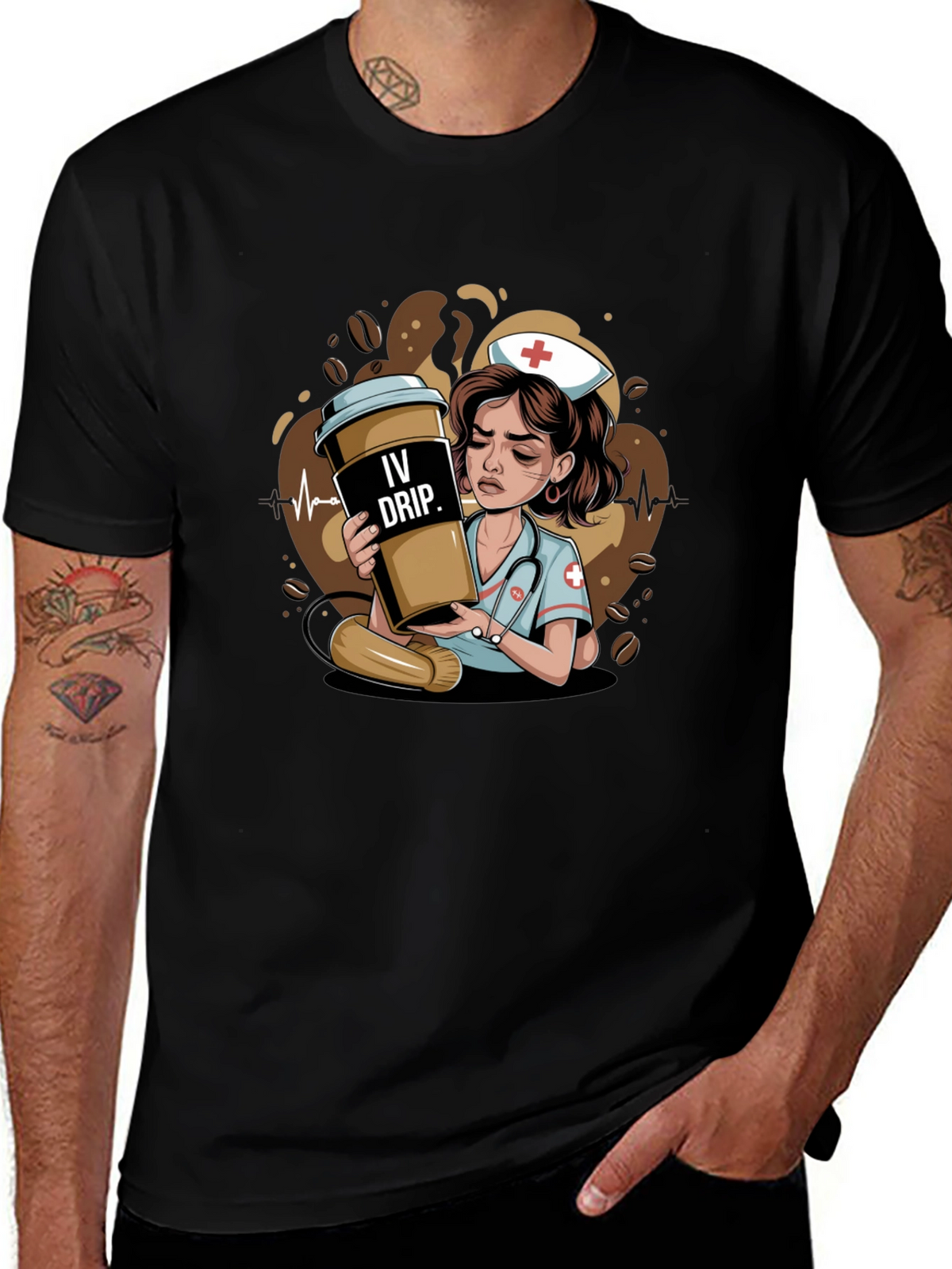 IV Drip Nurse Graphic Tee - Coffee Lover