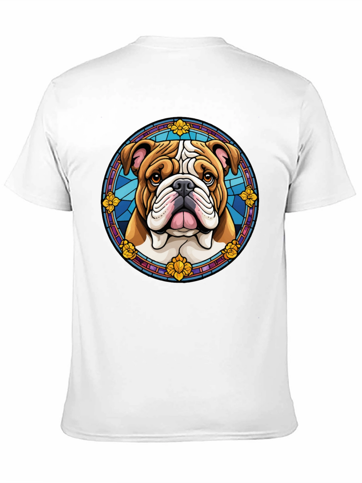 Bulldog Stained Glass Style Graphic Tee
