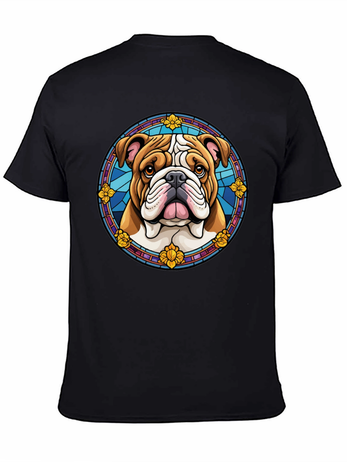 Bulldog Stained Glass Style Graphic Tee