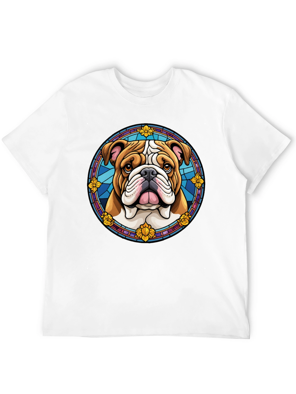 Bulldog Stained Glass Style Graphic Tee
