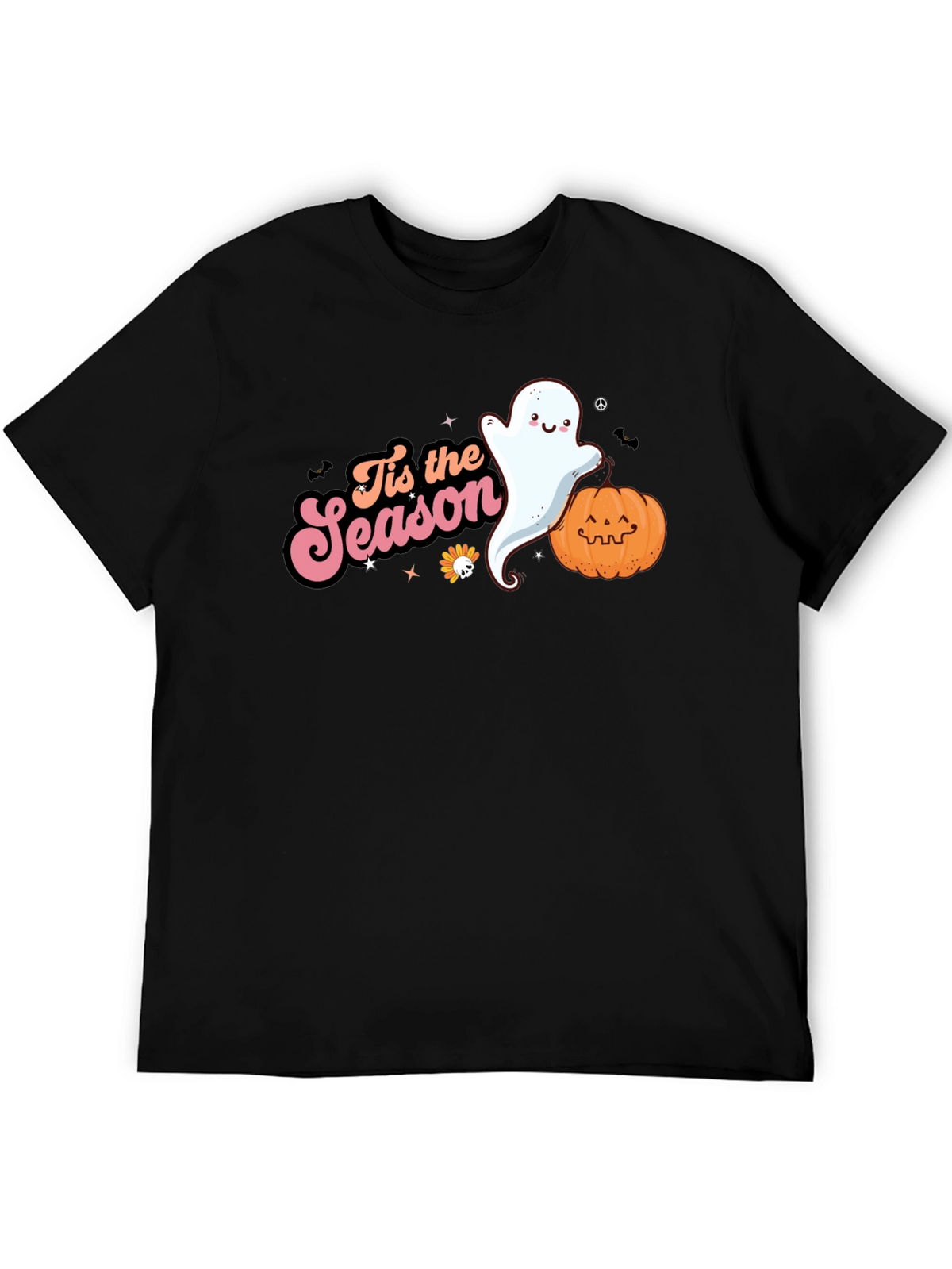 Tis the Season Ghost & Pumpkin Black T-Shirt