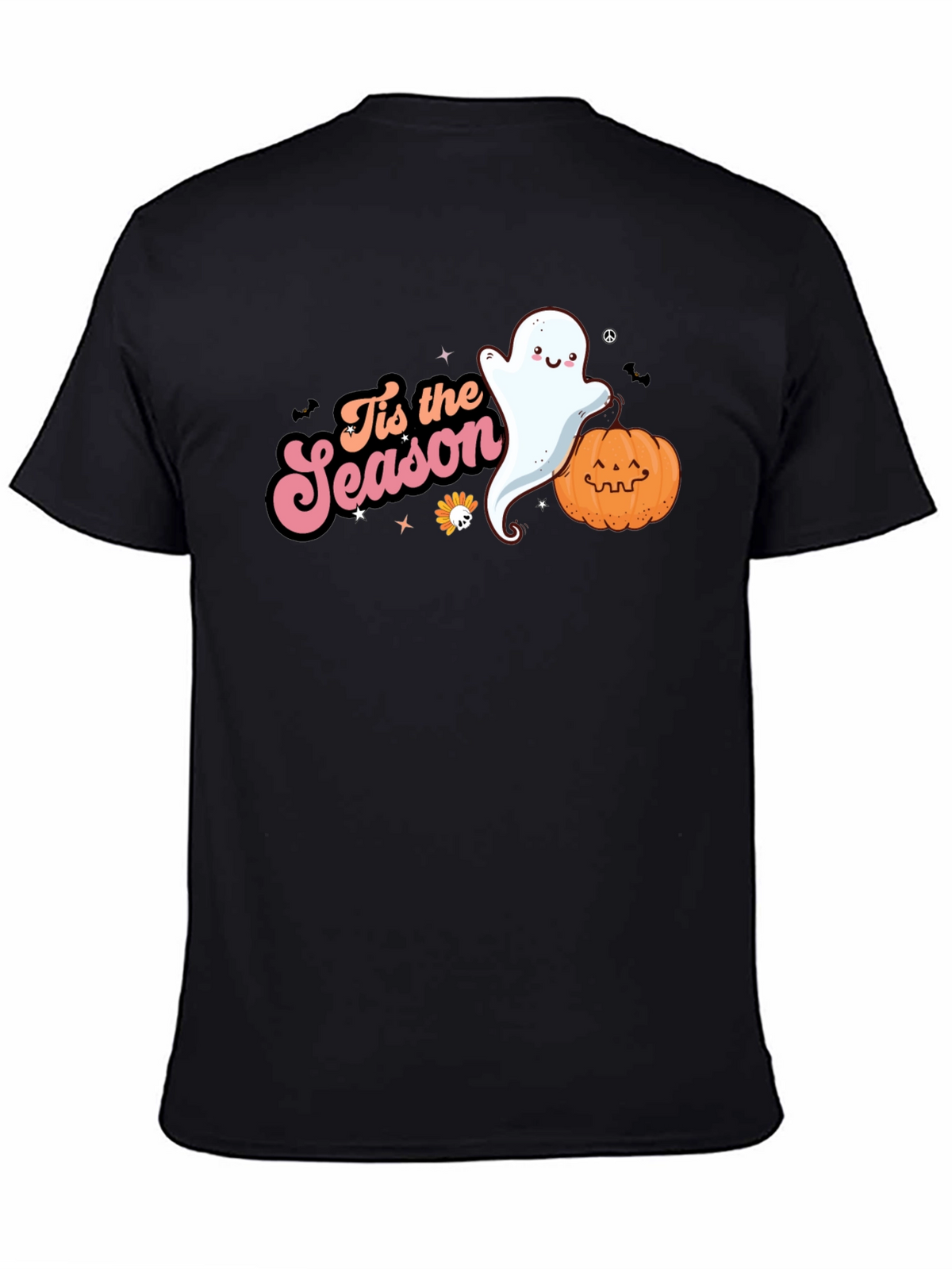 Tis the Season Ghost & Pumpkin Black T-Shirt