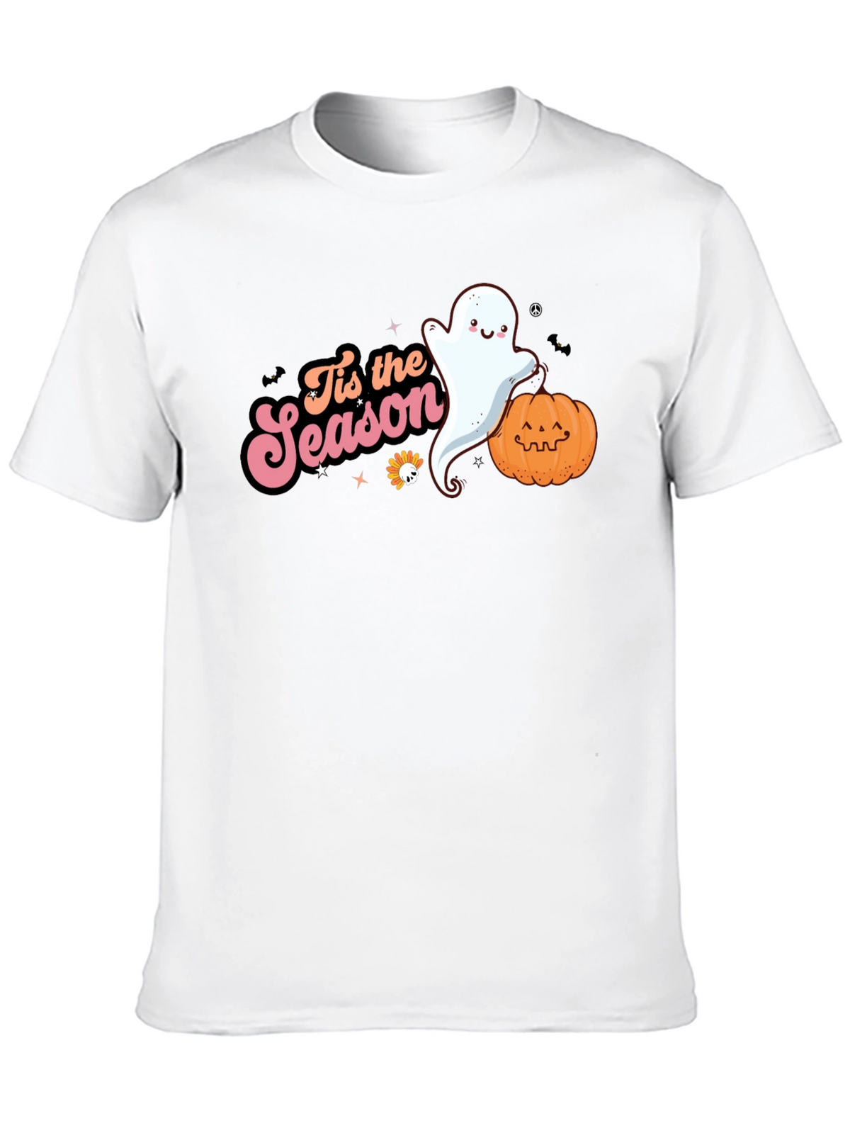 Tis the Season Ghost & Pumpkin Black T-Shirt