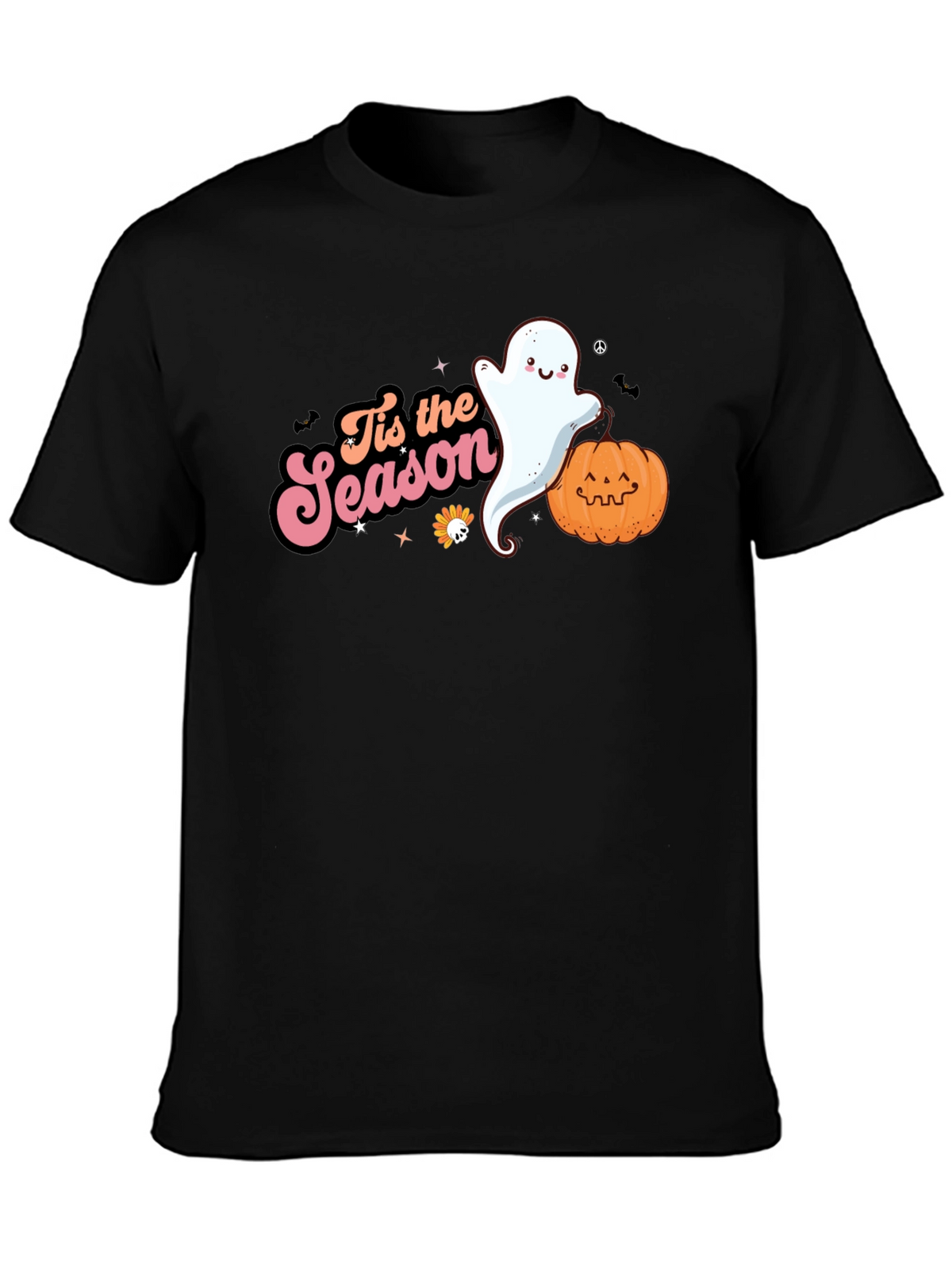 Tis the Season Ghost & Pumpkin Black T-Shirt
