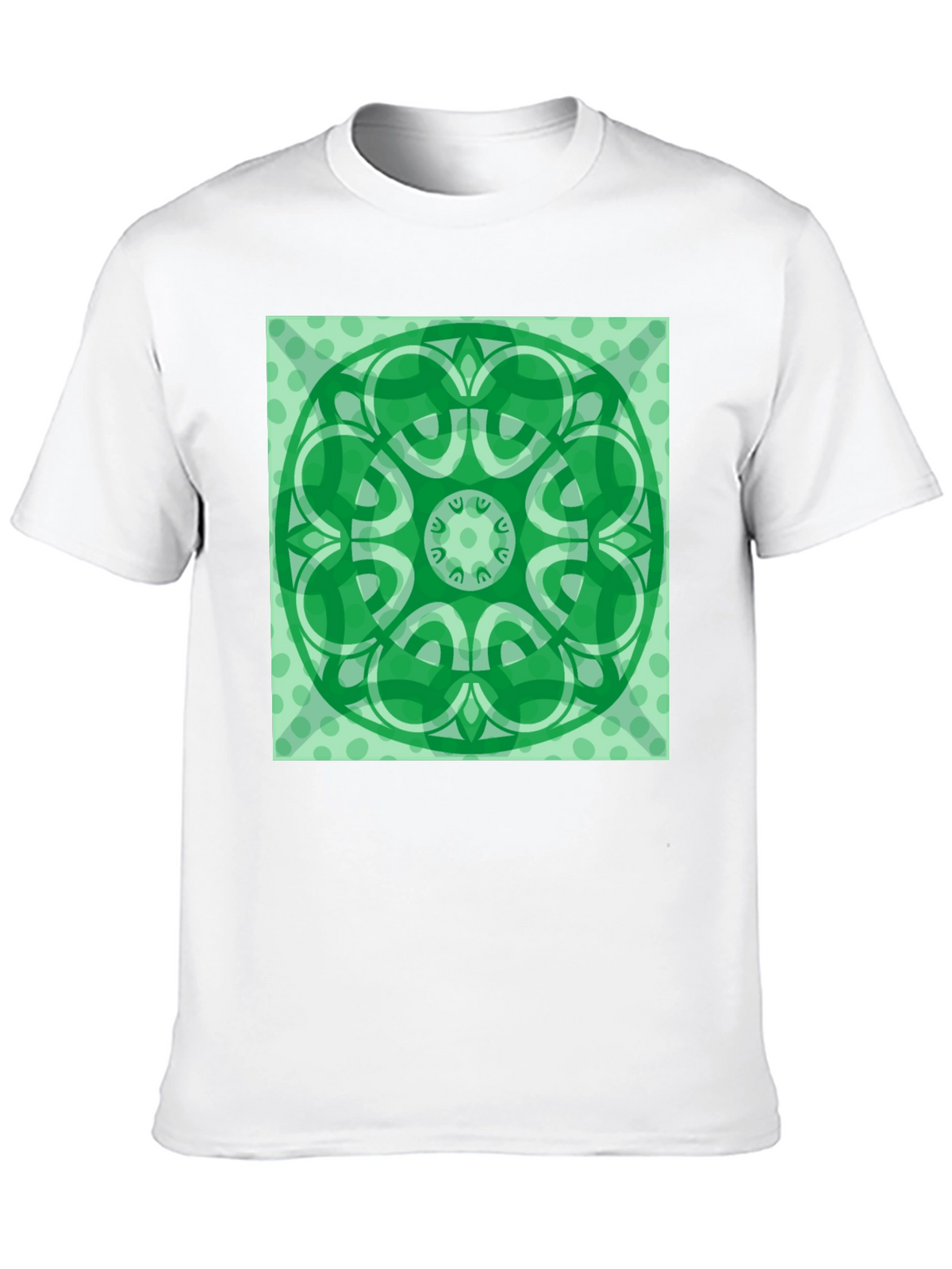 Green Mandala Graphic Black T-Shirt
