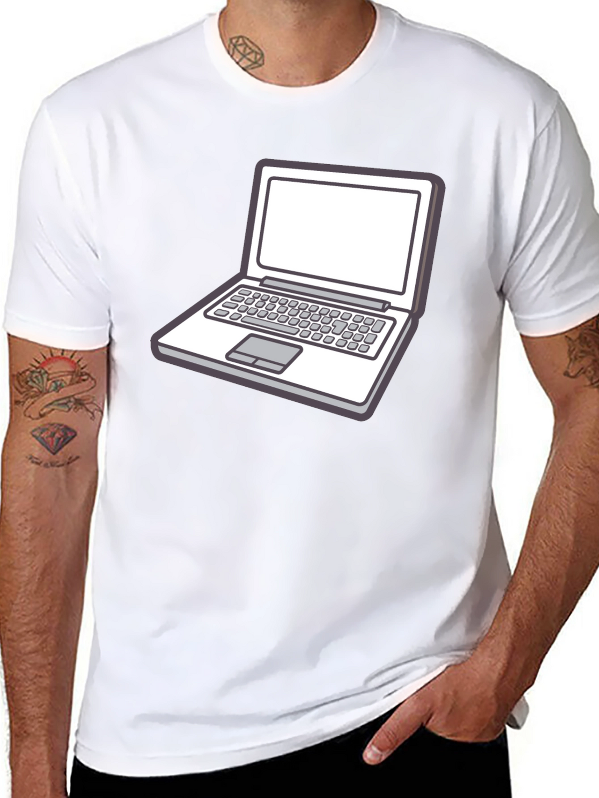 Laptop Graphic Tee - Stylish Geek Chic T-Shirt