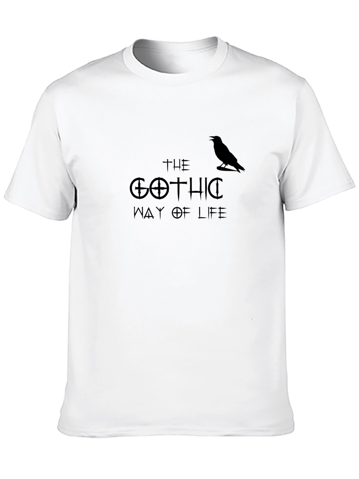 Gothic Way of Life Black T-Shirt with Raven Graphic
