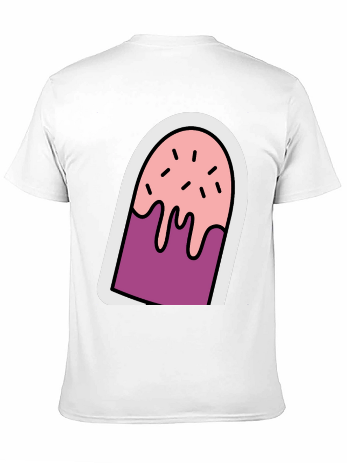 Cartoon Popsicle Graphic Tee - Black Unisex T-Shirt