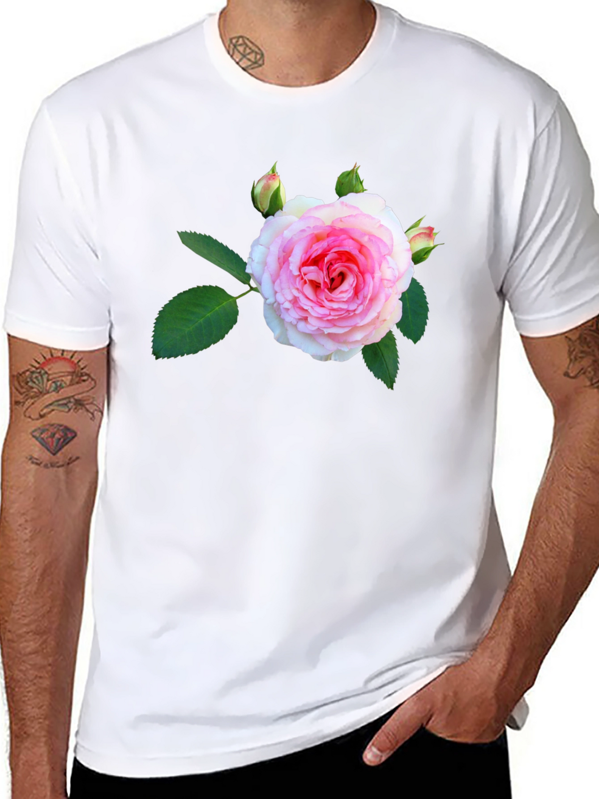 Floral Print Black T-Shirt