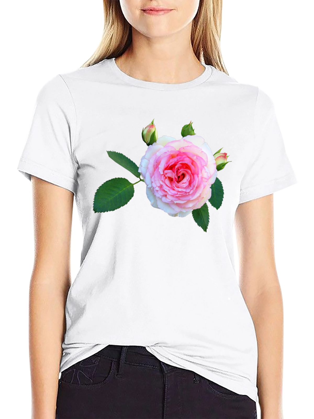 Floral Print Black T-Shirt