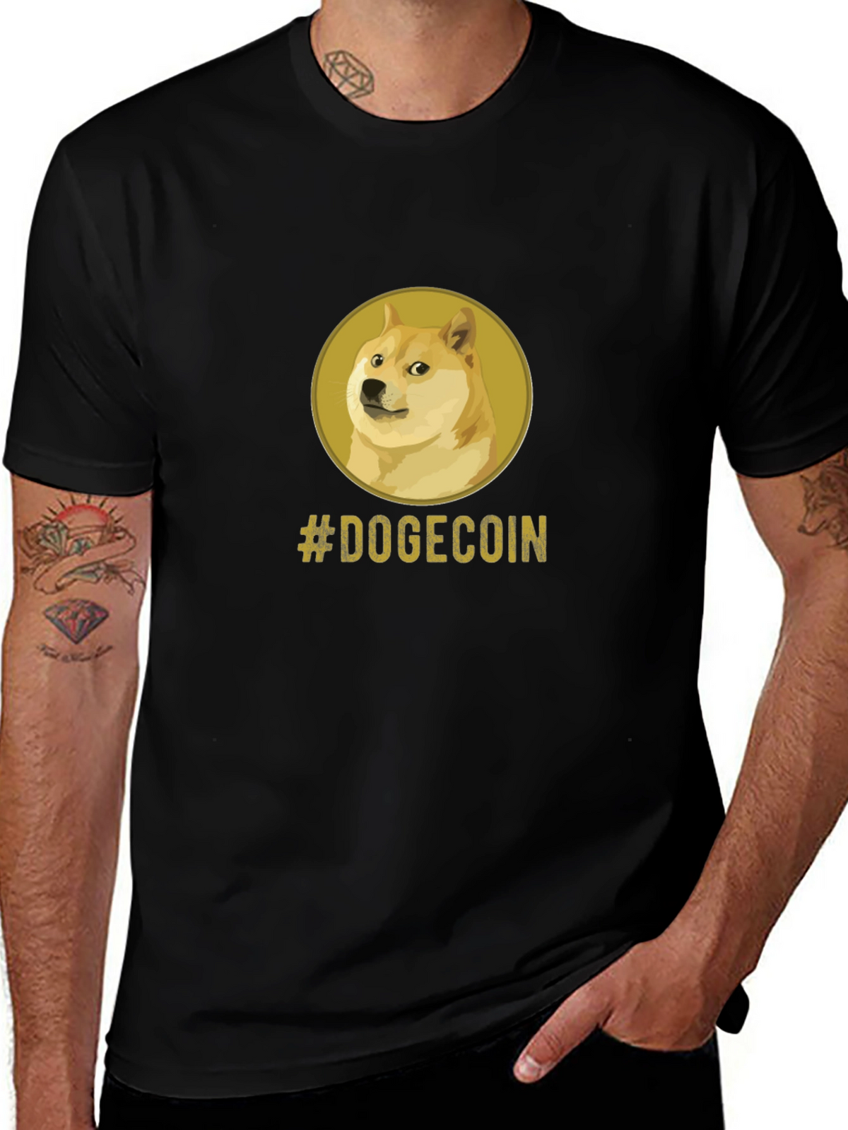 Dogecoin Meme Black T-Shirt - Crypto Currency Tee