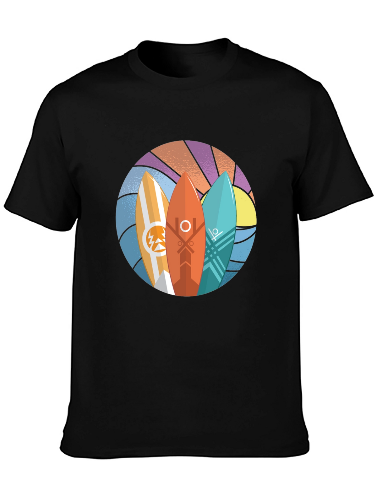 Surfboards Graphic Black Tee
