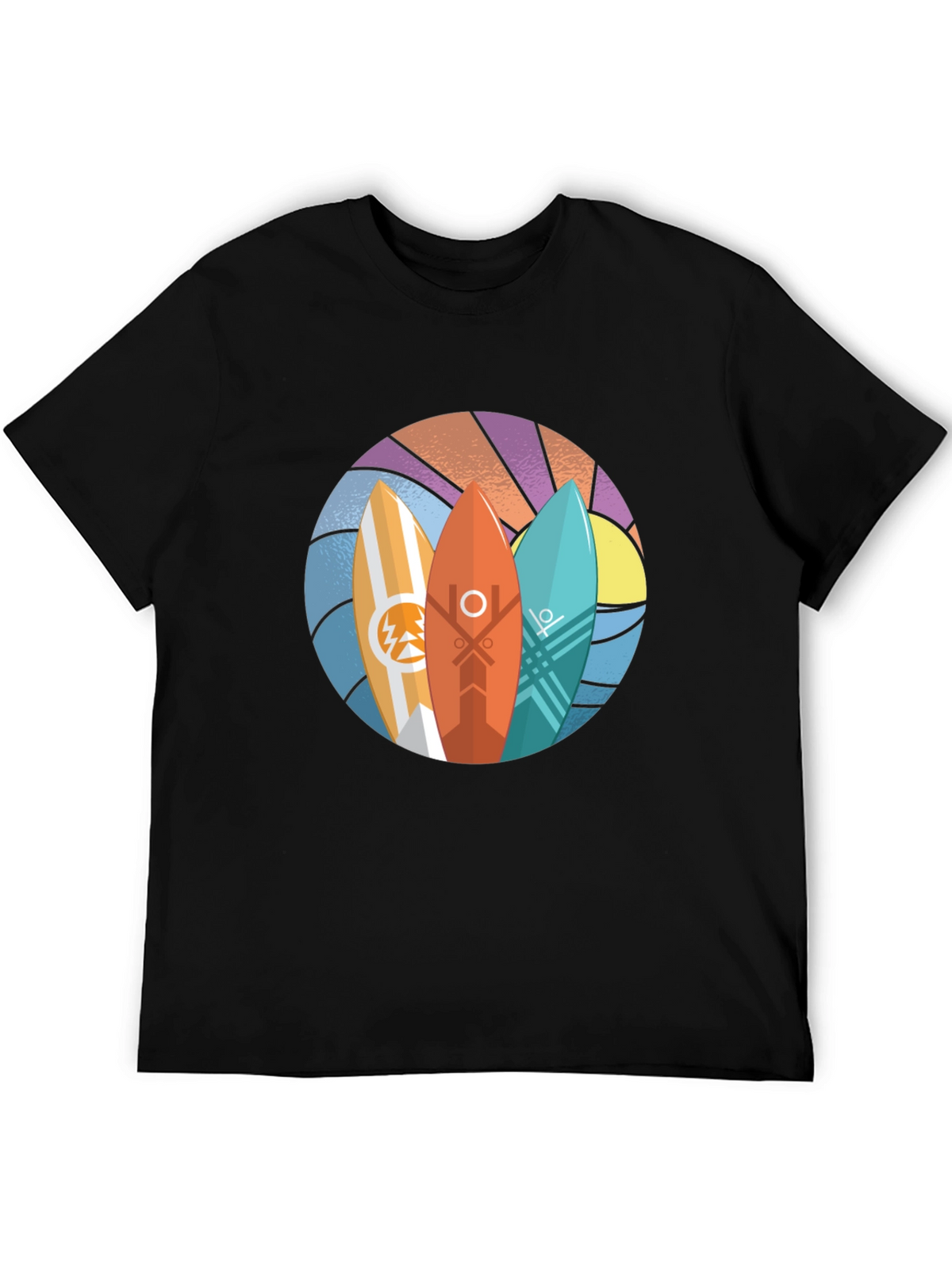 Surfboards Graphic Black Tee