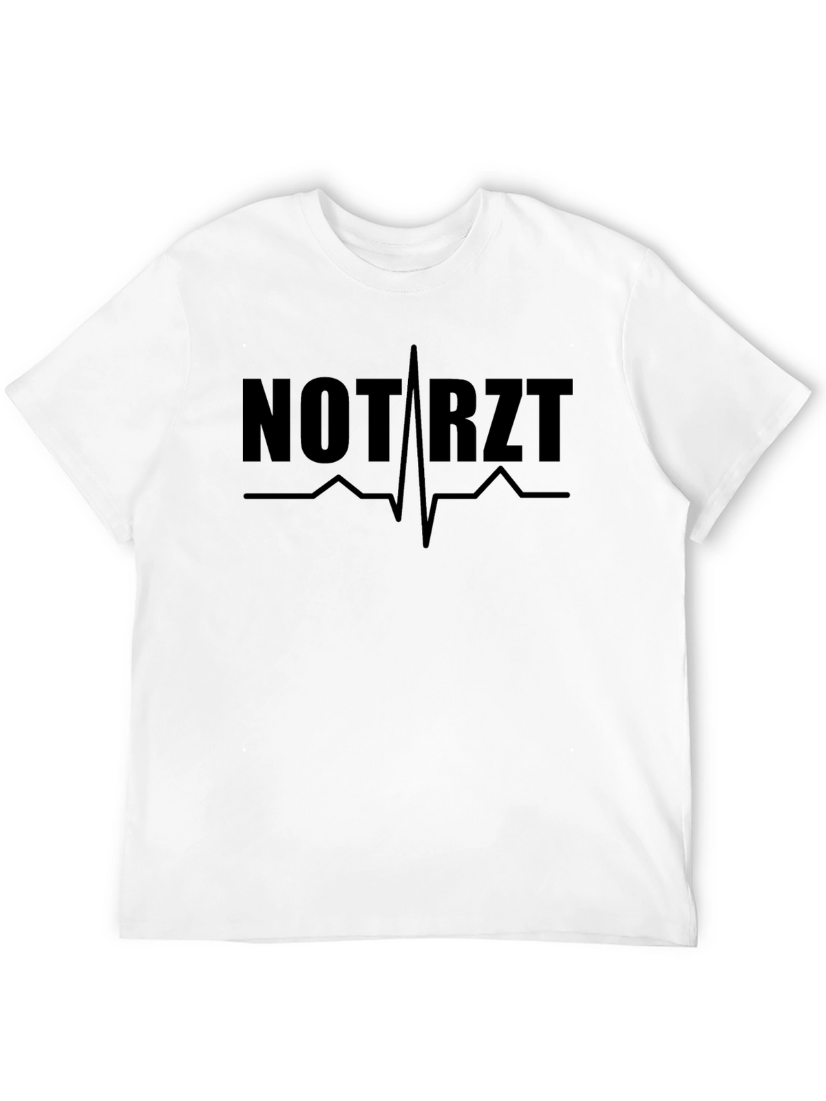 NOTARZT Black T-Shirt Emergency Doctor Heartbeat Design