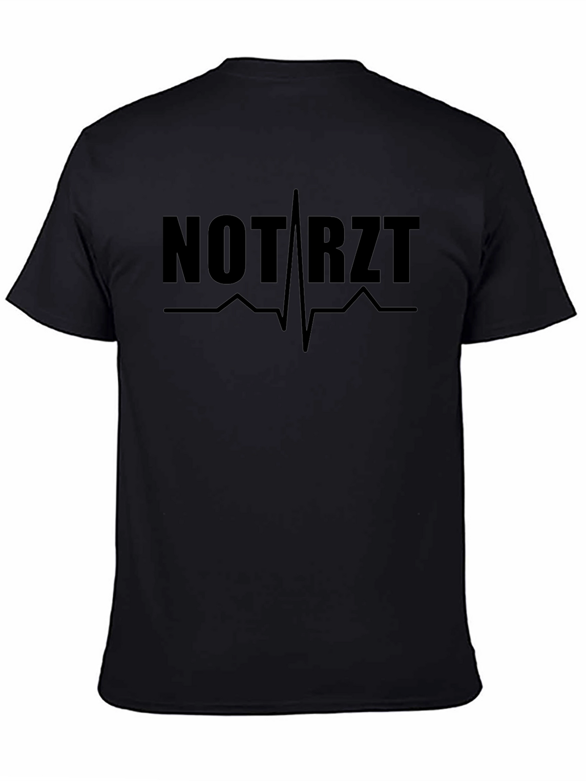 NOTARZT Black T-Shirt Emergency Doctor Heartbeat Design