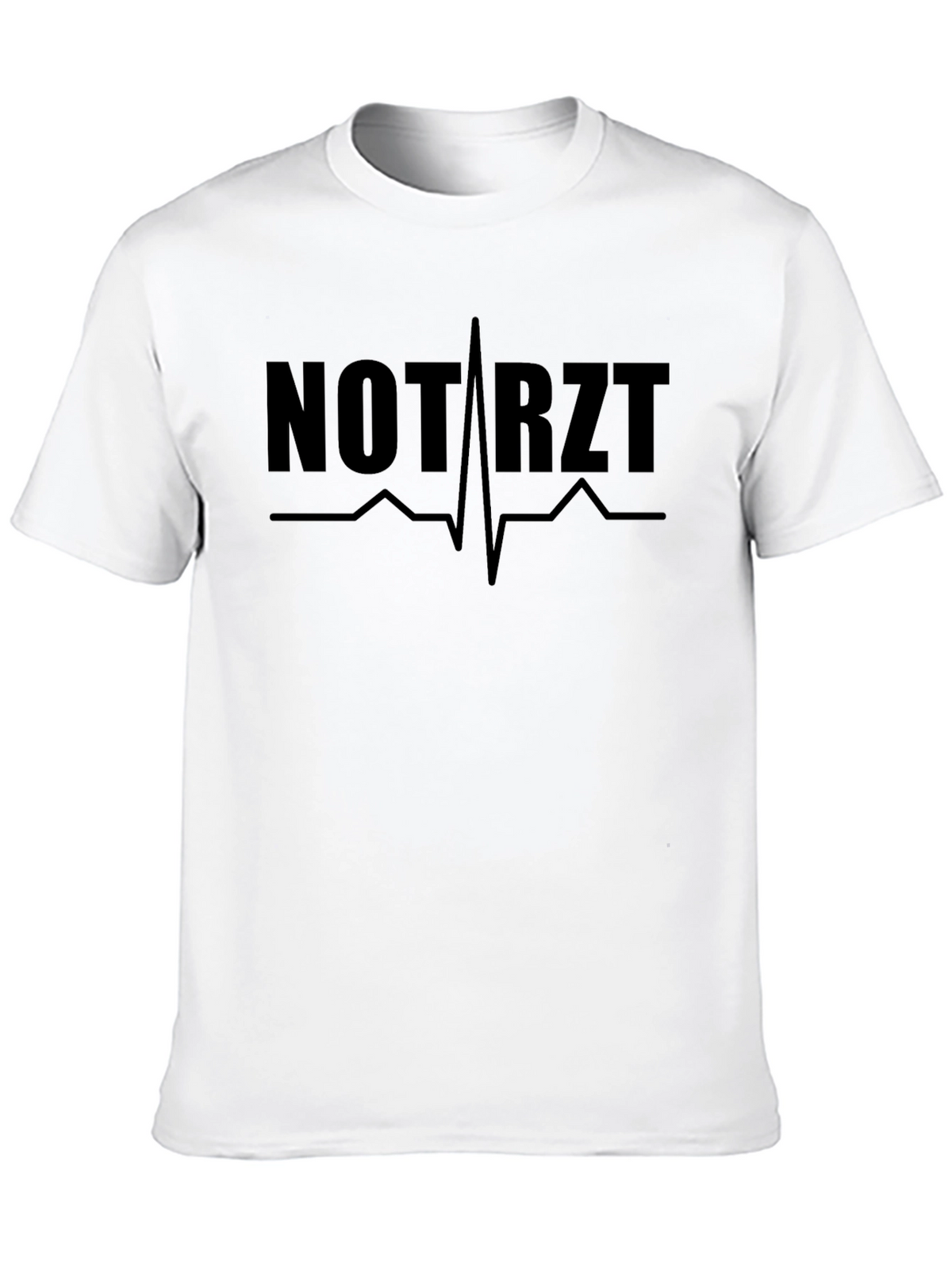 NOTARZT Black T-Shirt Emergency Doctor Heartbeat Design